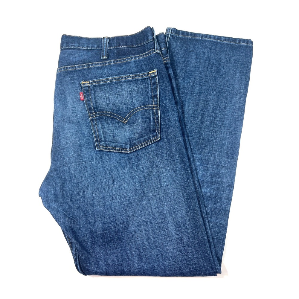 Levis 513 Slim Straight Jeans Mens 38x30 Blue Dark Wash Denim Casual Minimalist‎